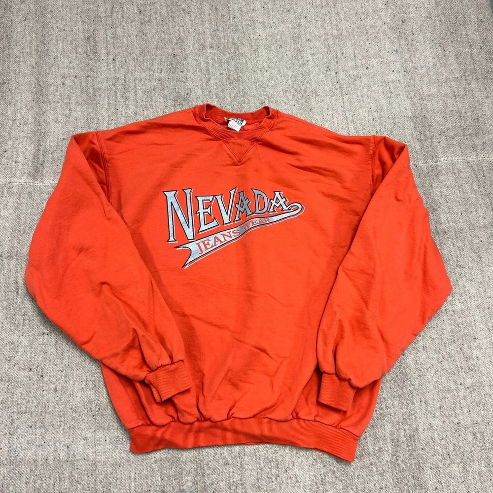 Vintage Nevada‎ Jeans Wear Sweatshirt Mens XL Orange 1990s
